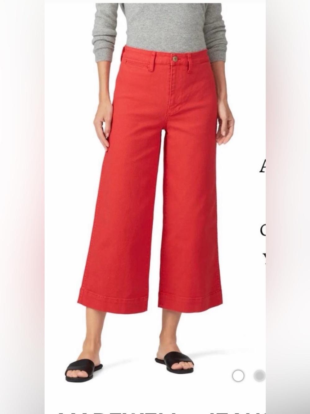 Madewell Red Pants with Waist Label